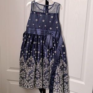 Glitter Tulle Satin Navy Special Occasion Dress Size 12